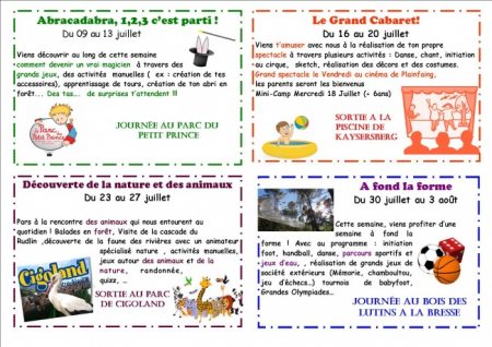 programme juillet 2018