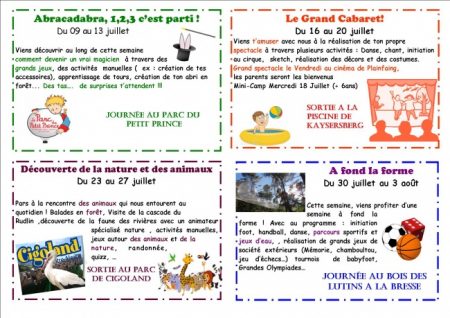 programme juillet 2018